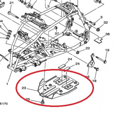 PROTECTOR ORIGINAL DE CHASIS YFZ 450 (USADO)